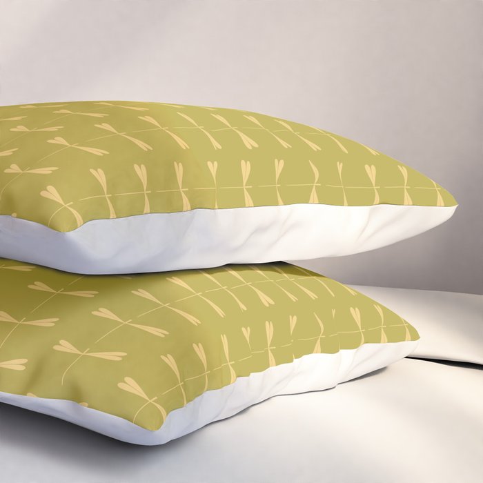 Dragonfly Pattern XV Chartreuse Green Pillow Sham Gallery Image 3