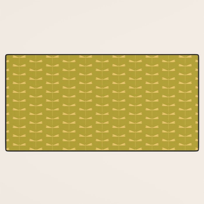 Dragonfly Pattern XV Chartreuse Green Desk Mat Gallery Image 3