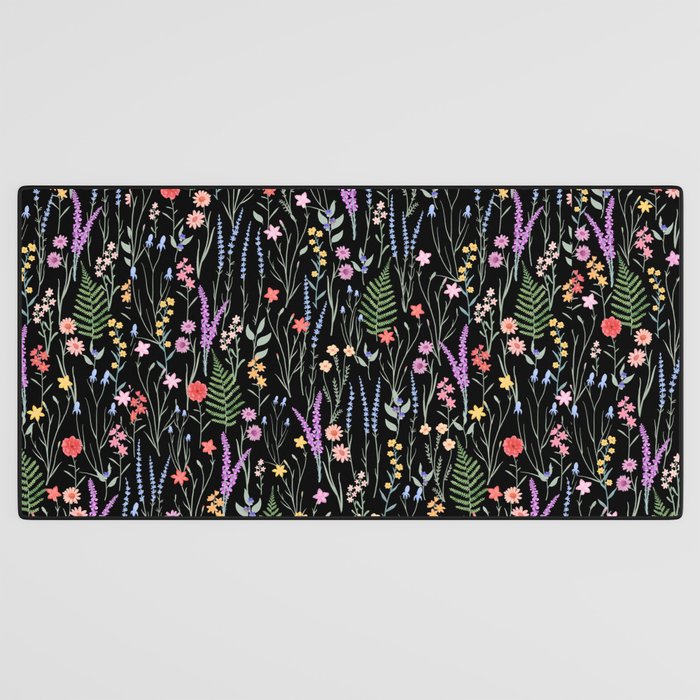 The meadows colorful floral pattern Desk Mat Gallery Image 3