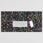 The meadows colorful floral pattern Desk Mat Gallery Image 1