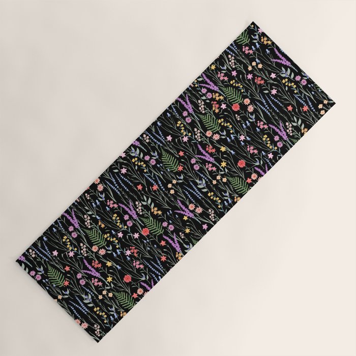 The meadows colorful floral pattern Yoga Mat