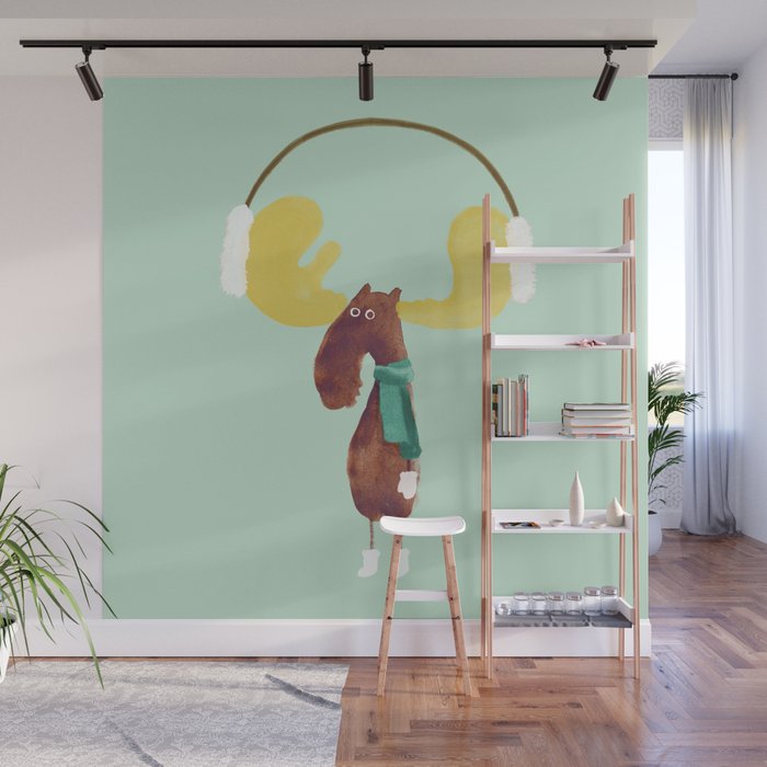 This moose is ready for winter Wall Mural Gallery Image 1