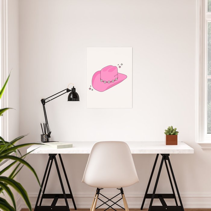 Cowboy Hat Print Pink Preppy Decor Aesthetic Poster Gallery Image 2
