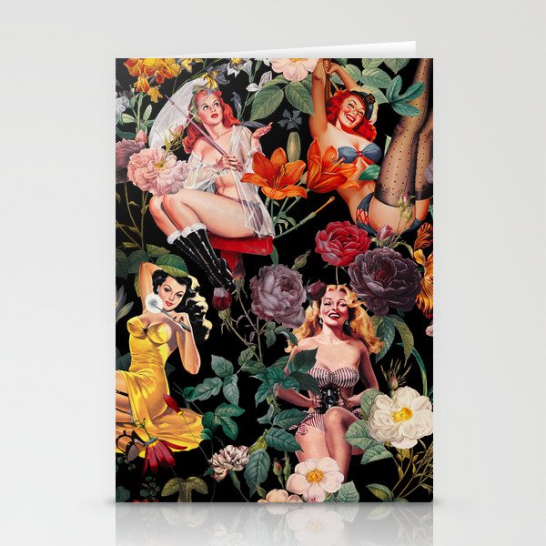 Floral and Pin-Up Girls III - Night Stationery Card Gallery Image 2