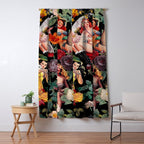 Floral and Pin-Up Girls III - Night Window Curtain Gallery Image 5
