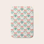 Christmas Dogs Festive Furry Holiday Ornaments Damask Pastel Green Bath Mat Gallery Image 1