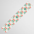 Christmas Dogs Festive Furry Holiday Ornaments Damask Pastel Green Table Runner Gallery Image 3
