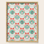 Christmas Dogs Festive Furry Holiday Ornaments Damask Pastel Green Serving Tray Gallery Image 1