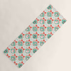 Christmas Dogs Festive Furry Holiday Ornaments Damask Pastel Green Yoga Mat Gallery Image 1