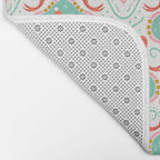 Christmas Dogs Festive Furry Holiday Ornaments Damask Pastel Green Bath Mat Gallery Image 2