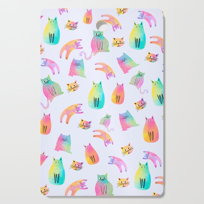 Rainbow Cats Pastel Cutting Board Gallery Image 1