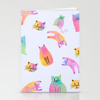 Rainbow Cats Pastel Stationery Card Gallery Image 2