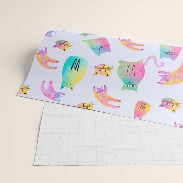 Rainbow Cats Pastel Wrapping Paper Gallery Image 2