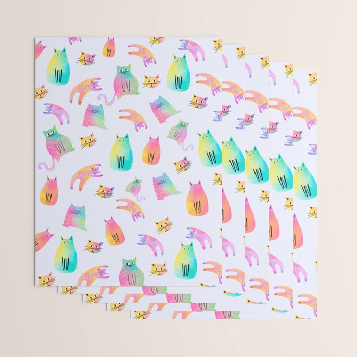 Rainbow Cats Pastel Wrapping Paper Gallery Image 3