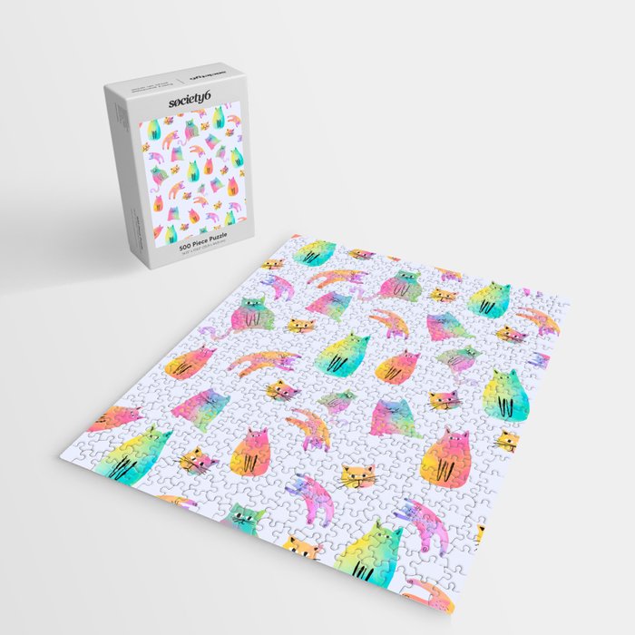 Rainbow Cats Pastel Jigsaw Puzzle Gallery Image 2
