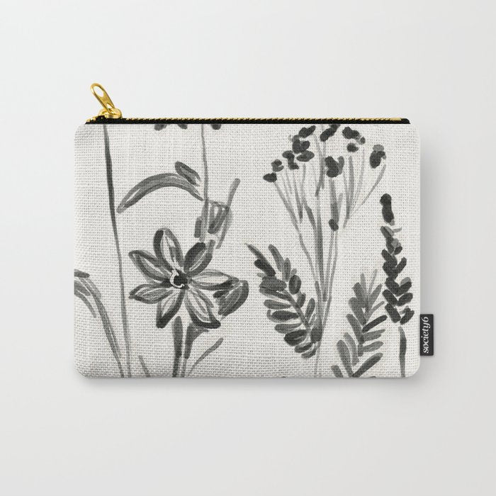 Minimalist wildflowers Carry All Pouch Gallery Image 1