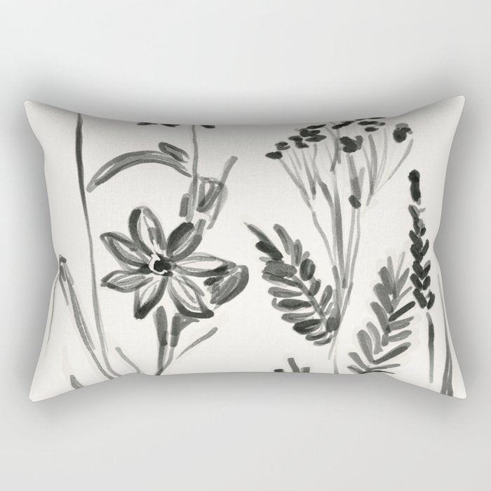 Minimalist wildflowers Rectangular Pillow Gallery Image 1