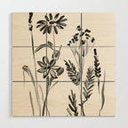 Minimalist wildflowers Wood Wall Art Gallery Image 1