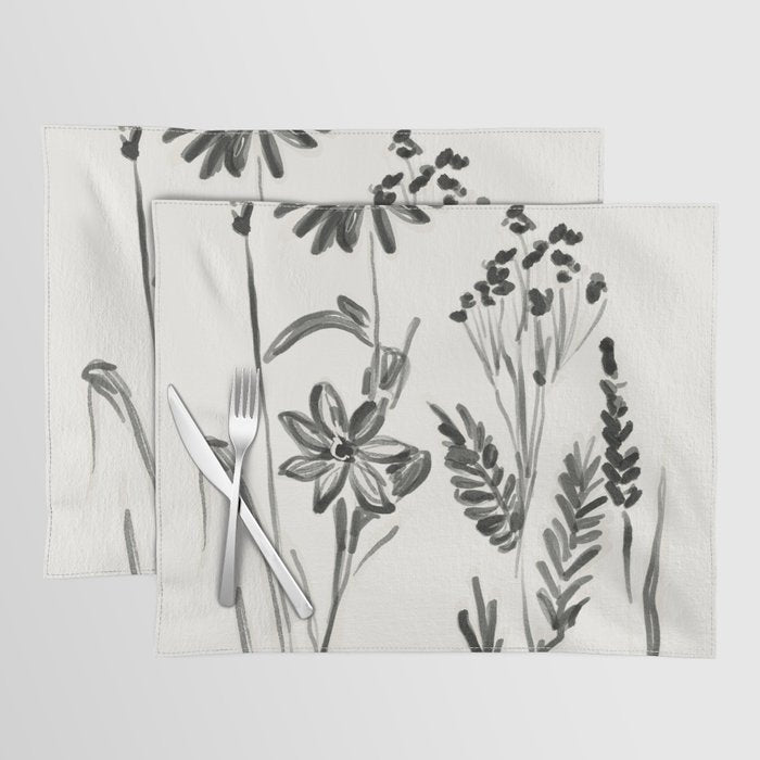 Minimalist wildflowers Placemat Gallery Image 1