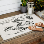 Minimalist wildflowers Outdoor Rug Gallery Image 2