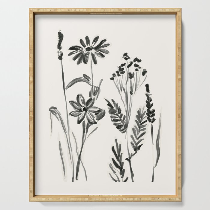 Minimalist wildflowers Serving Tray Gallery Image 1