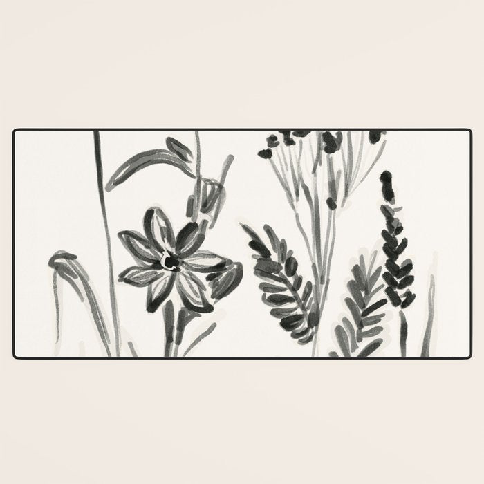 Minimalist wildflowers Desk Mat Gallery Image 3