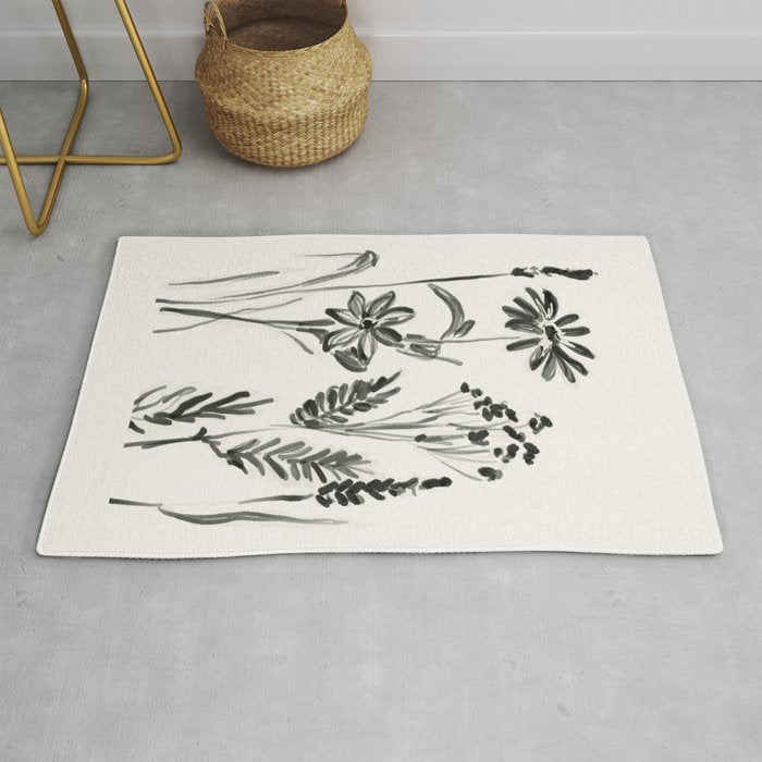 Minimalist wildflowers Rug Gallery Image 1