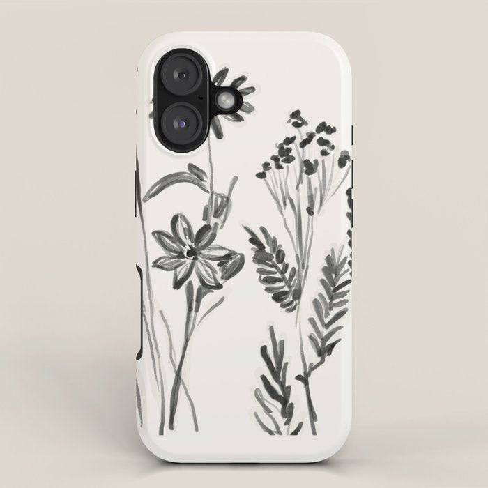 Minimalist wildflowers iPhone Case Gallery Image 1