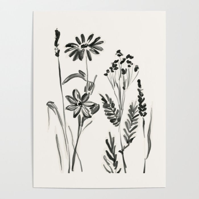 Minimalist wildflowers Poster Gallery Image 1