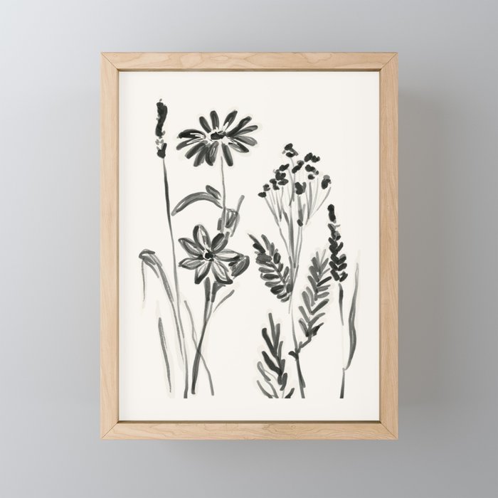 Minimalist wildflowers Mini Art Print Gallery Image 1