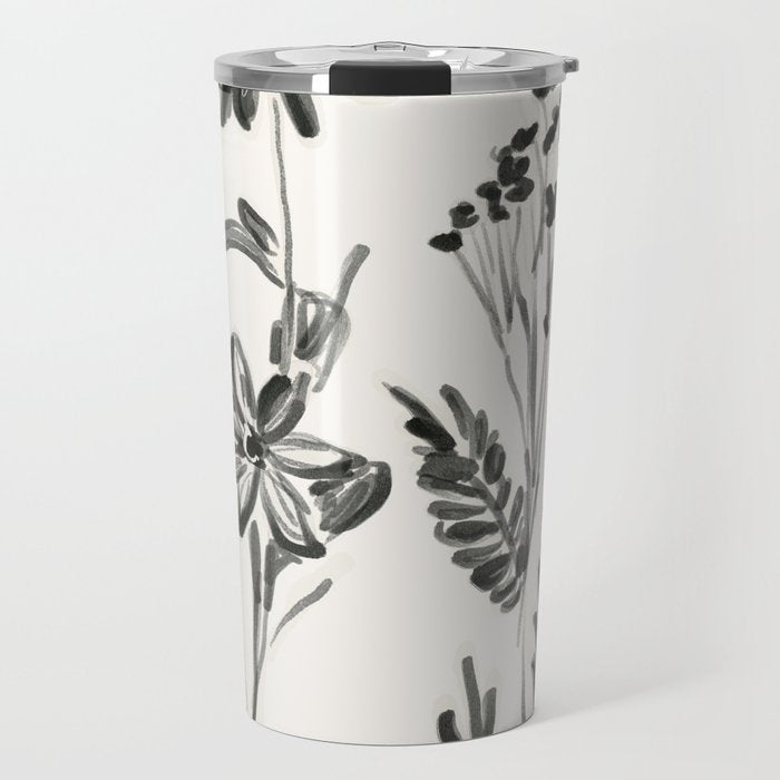 Minimalist wildflowers Travel Mug Gallery Image 1