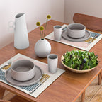Minimalist Wavy Geometric Pattern in Pink, Gold, and Blue Placemat Gallery Image 2