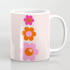 Les Fleurs | 01 - Abstract Retro Floral, Pink And Orange Print Preppy Flowers Coffee Mug Gallery Image 1