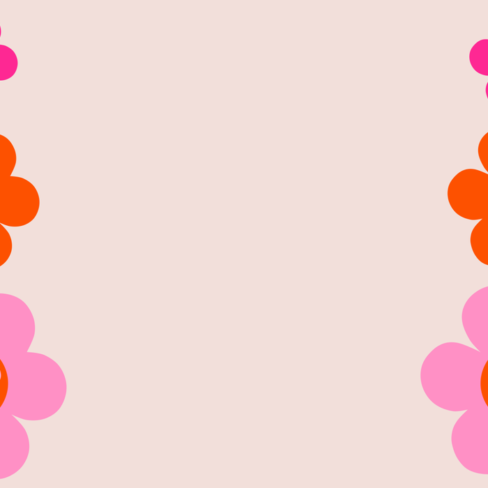 Les Fleurs | 01 - Abstract Retro Floral, Pink And Orange Print Preppy Flowers Coffee Mug Gallery Image 2
