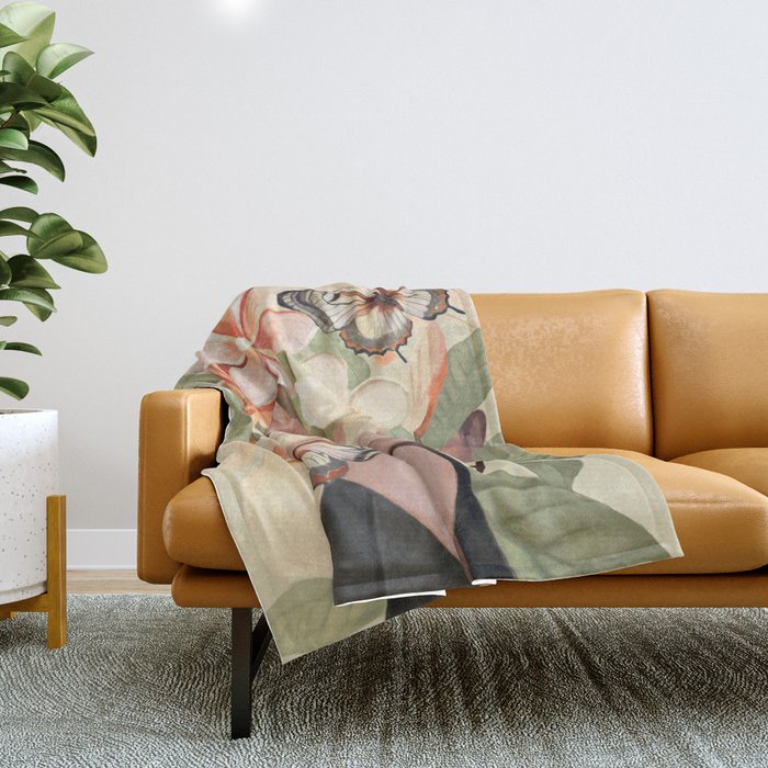 Pink Bloom Throw Blanket Gallery Image 1