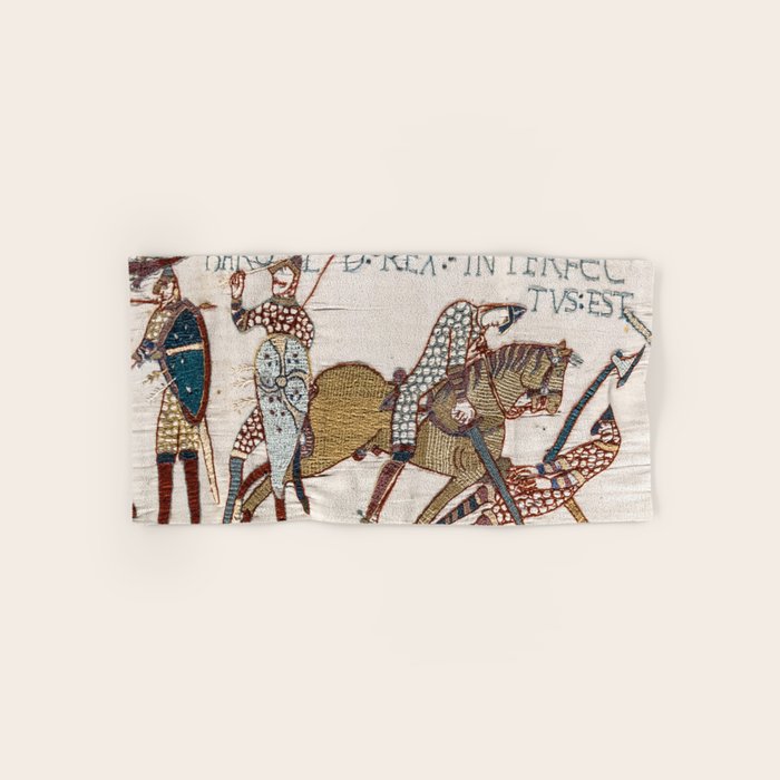 Battle of Hastings- Bayeux Tapestry King Harold Is Killed Arrow In Eye Bath Towel Gallery Image 1