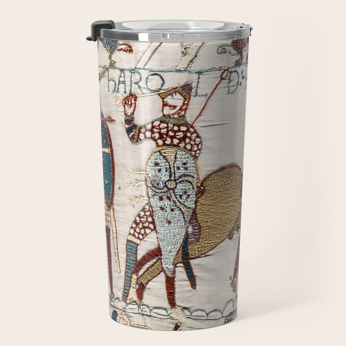 Battle of Hastings- Bayeux Tapestry King Harold Is Killed Arrow In Eye Travel Mug Gallery Image 3