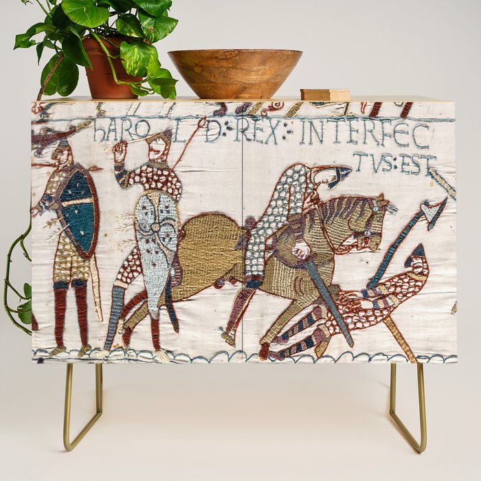 Battle of Hastings- Bayeux Tapestry King Harold Is Killed Arrow In Eye Credenza Gallery Image 1