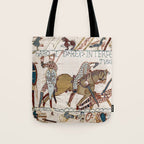Battle of Hastings- Bayeux Tapestry King Harold Is Killed Arrow In Eye Tote Bag Gallery Image 1