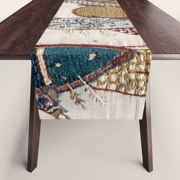 Battle of Hastings- Bayeux Tapestry King Harold Is Killed Arrow In Eye Table Runner Gallery Image 1