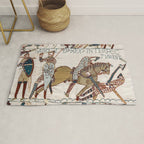 Battle of Hastings- Bayeux Tapestry King Harold Is Killed Arrow In Eye Rug Gallery Image 1