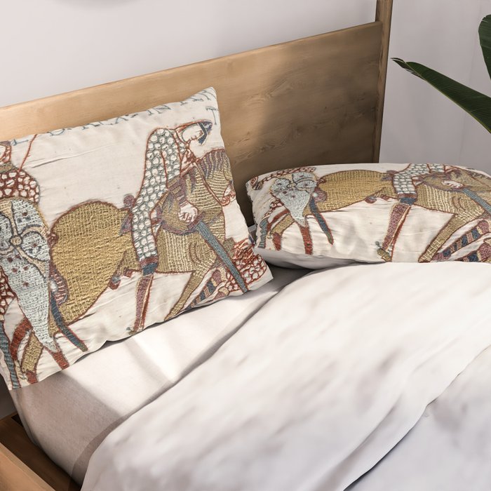 Battle of Hastings- Bayeux Tapestry King Harold Is Killed Arrow In Eye Pillow Sham Gallery Image 2
