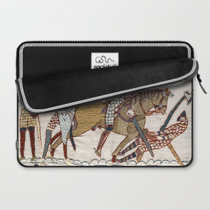 Battle of Hastings- Bayeux Tapestry King Harold Is Killed Arrow In Eye Laptop Sleeve Gallery Image 2