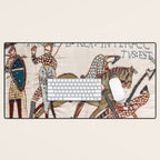 Battle of Hastings- Bayeux Tapestry King Harold Is Killed Arrow In Eye Desk Mat Gallery Image 1