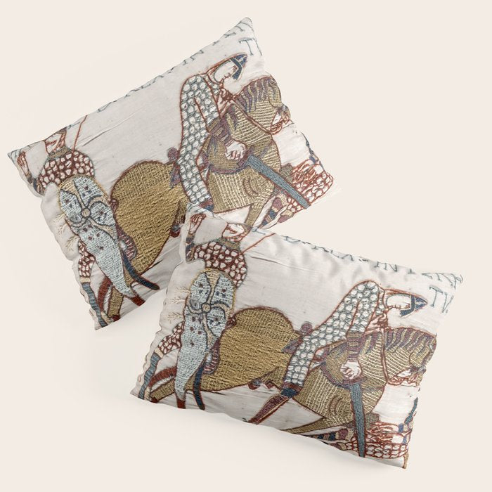 Battle of Hastings- Bayeux Tapestry King Harold Is Killed Arrow In Eye Pillow Sham Gallery Image 1
