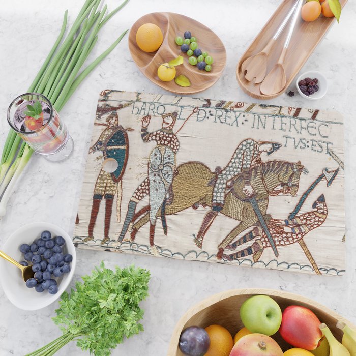 Battle of Hastings- Bayeux Tapestry King Harold Is Killed Arrow In Eye Cutting Board Gallery Image 2