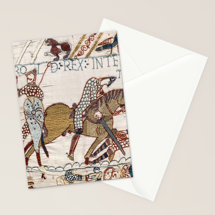 Battle of Hastings- Bayeux Tapestry King Harold Is Killed Arrow In Eye Stationery Card Gallery Image 2