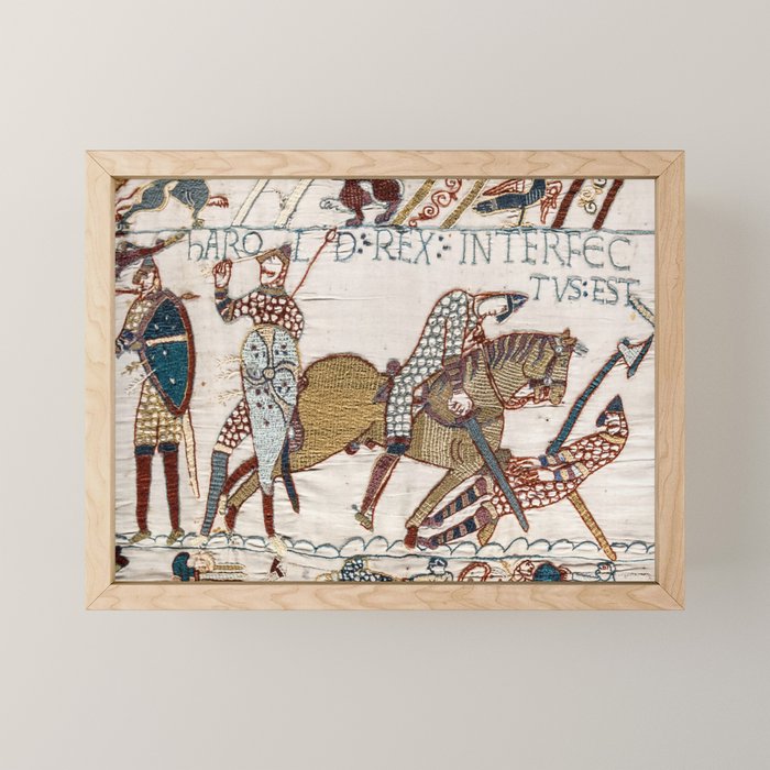 Battle of Hastings- Bayeux Tapestry King Harold Is Killed Arrow In Eye Mini Art Print Gallery Image 1