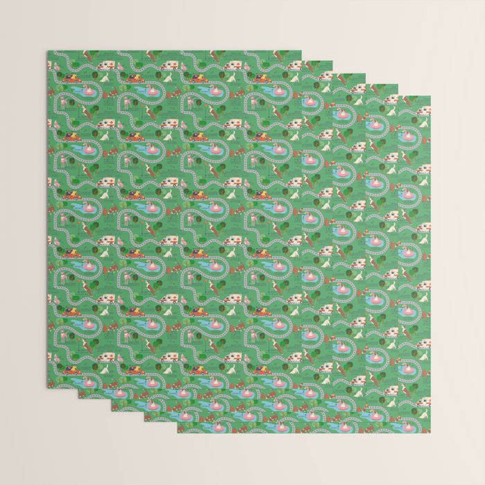 Fursics Cute Dog Park Physics Learning Pattern by Carrie Cantwell Educational STEM Playmat Design Wrapping Paper Gallery Image 3