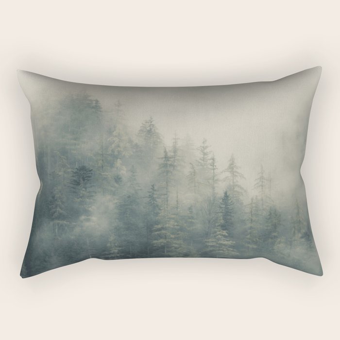 Misty Pine Forest 2 Rectangular Pillow Gallery Image 1